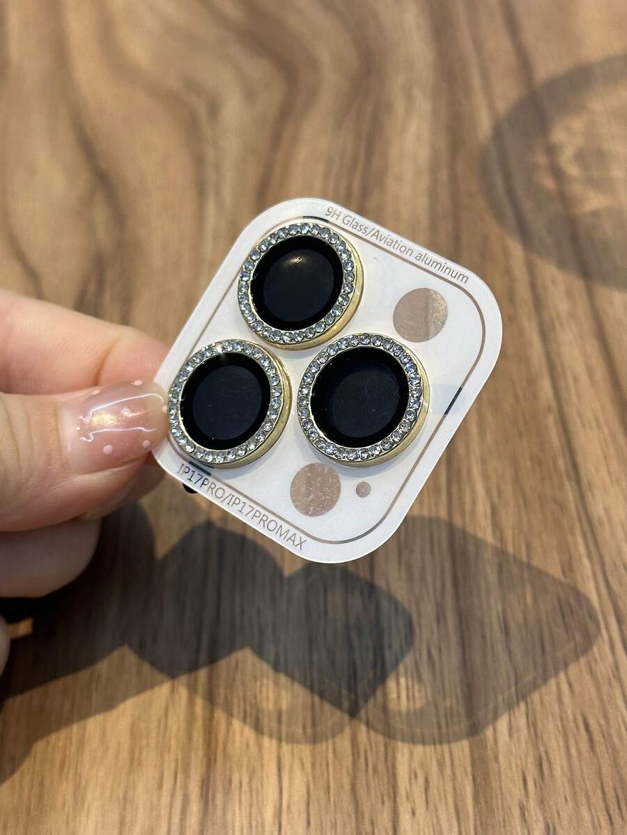 1pc Shiny Colorful Camera Lens Protector With Metal Ring, Compatible With IPhone 17/13/14/Pro/Max/15/16 Pro Max