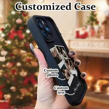 Funda de teléfono antideslizante, a prueba de golpes y elegante Funda de teléfono: Funda de teléfono con patrón de ojos pintado personalizado de 4 fotos Gao Zhu, protección completa personalizada con foto, agarre cómodo, antideslizante, a prueba de caídas, elegante. Regalo perfecto para amigos, parejas y seres queridos. ¡Equipa tu teléfono con una funda de teléfono a la moda! - 1 pieza - Ver 5