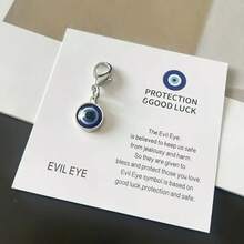 Evil Eye Talisman Keychain Pendant - Unisex Lucky Accessory, Unique Encouragement Message Pocket Hug Card, Suitable For Birthdays, Weddings, Valentine's Day, And Graduation Anniversaries - Multicolor - View 4