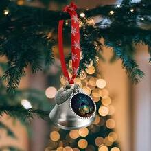 Adornos de campana de Navidad, luciérnagas y linternas, campanas de Navidad vintage, colgante de árbol de Navidad, decoración con dije rústico, regalos de de boda para decoración del hogar - Campana del amor - Ver 4