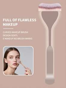 2pcs Professional Makeup Brush Set - Foundation & Concealer Brushes, Soft Fiber Material, Portable For Travel, Great Gift For Women And Girls, Makeup Brush Set, Cosmetic Brush Set, Makeup Brush Kit, Makeup Brush Set, Complete Makeup Set, Makeup Brush Set, Full Makeup Tool Set, Makeup Tool Set, Makeup Gift Set, Set - Gold - View 4