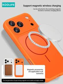 KOOLIFE 1pc Silicone Full Body Protective Case With Lens Film Compatible With IPhone 17 Pro, Solid Color, Anti-Drop, PC+TPU, Compatible With IPhone 17 Pro Max/ 17/ 17 Pro - Burnt Orange - View 2