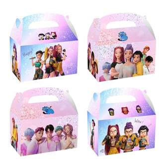 1 Sets Of 12pcs New Product: Witch Hunt Group Tote Box, Horn Box, Party Decoration Supplies, Candy Box, Pink Horn Box, Pink Paper Anime Paper Box, Gift Box,New Year's Gift, Valentine's Day Gift, Easter Gift