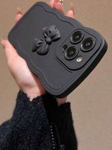 Vågigt mönster 14 Pro Max/13/14 telefonskal, skyddande fodral kompatibelt med 15 Pro Max/15 Plus/15 Pro/15/12/11/XR - Svart - Visa 2