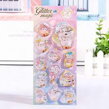 Nhãn dán hoạt hình 3D nổi chứa nước, Nhãn dán trang trí tự làm cho ốp lưng điện thoại, sổ lưu niệm, phần thưởng - Nhiều màu - Xem 14