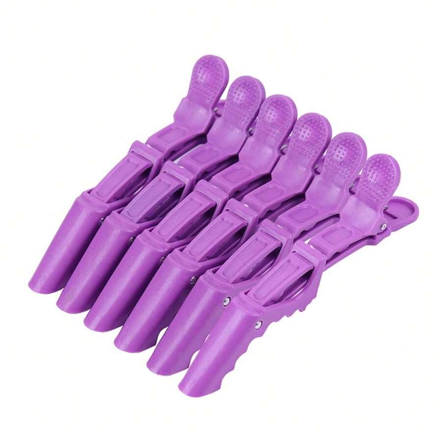 Pinzas antideslizantes profesionales con diseño de caimán - Pinzas grandes para el peinado de mujeres - Morado - Ver 1