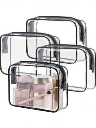 Set de 3 bolsas de tocador multifuncionales para viajes, organizador de maquillaje, bolsa de cosméticos de gran capacidad, bolsa de almacenamiento de baño, bolso de estilo minimalista, bolsa de almacenamiento de cosméticos, soporte para brochas de maquillaje, bolsa de almacenamiento de múltiples capas, caja de almacenamiento de perfumes, adecuada para maquillaje, artículos de tocador, vacaciones, playa, bolígrafos, brochas de sombra de ojos, toallas sanitarias, lápiz labial, lápices de maquillaje, brillo de labios, productos de cuidado de la piel, universidad, playa, escuela, baño, festivales, regalo del Día de San Valentín, adecuado para maestros, familia y amigos