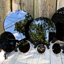 1 Bộ Gương soi Obsidian đen tự nhiên đánh bóng, Đồ trang trí pha lê mịn dùng để thiền định, Trang trí nhà cửa/văn phòng, Bộ sưu tập pha lê, Bói toán phong thủy, Bàn thờ Wicca, Trang trí thanh lịch & Điểm nhấn sang trọng - màu đen - Xem 2