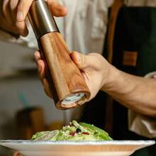 7.1in Salt And Pepper Grinder Set, Stainless Steel Manual Salt And Pepper Mill, Adjustable Coarseness, Suitable For Kitchen, Barbecue, Picnic, 2pcs/Set - Multicolor - View 8