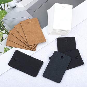 50pcs Kraft Paper Square Blank Tags, Jewelry Hang Tags, Price Tags, White Handwritten Jewelry Price Tags, Gardening Labels, Suitable For Jewelry Display, Exhibition Cards, Tags, And Labels