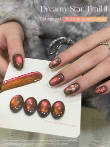 XEIJAYI 1支15毫升磁性猫眼甲油胶，UV/LED可卸甲油胶，美甲沙龙工具，猫眼美甲设计，全息美甲 - 銅色 - 查看 6