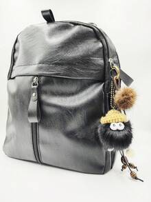 包包挂件钥匙扣卡通娃娃布艺挂件情侣挂件帽子毛绒挂件新款时尚大容量菱形绗缝双提手单肩手提包轻便易携，适合户外旅行，并饰有动物吊坠。女士手提包，大学必备单品