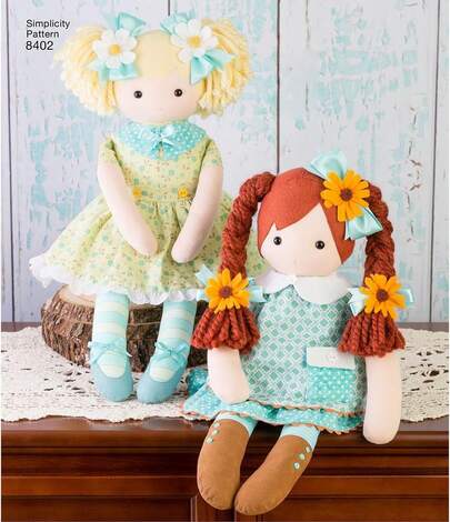 Simplicity 398638 - Muñeca de Peluche con Plantilla de Costura para Arte y Manualidades