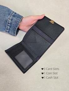 1pc Women's Short Wallet Puppy Car Stitching Coin Purse Cute Student Card Holder Foldable Snap Closure PU Leather Bag For Women Wallet Mini Wallet Purse Wallet Small Wallet Cute Wallet Travel Essential Badge Holder Id Card Holder Id Holder - Multicolor - View 5