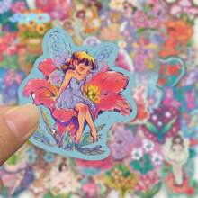 SCXXBSW 50pcs Flower Fairy Cartoon Fun And Exquisite Graffiti Stickers Self-Adhesive Desktop Phone Case Notebook Stickers - Multicolor - View 8
