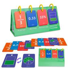 Conjunto de 104 peças interativas de flip chart para matemática: frações, decimais e porcentagens. Material didático e manipulável para crianças de 3 a 6 anos. Recursos para ensino domiciliar e em sala de aula, treinamento de raciocínio matemático, auxílio para professores (formas e cores sortidas aleatoriamente). - Multicolorido - Ver 11