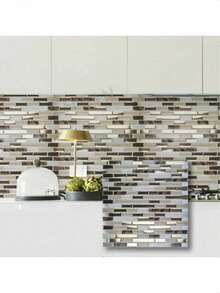 5/10 viên gạch ốp tường 12x12 inch bóc ra và dán, gạch men ốp tường và phòng tắm dễ lau chùi - Gạch chống thấm nước mềm dẻo tự dính 3D dạng gel cho nhà bếp, phòng tắm, trang trí nhà cửa, trang trí ngày lễ - Nhiều màu - Xem 2