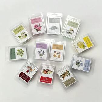 1pc/6pcs/12pcs Summer Aromatherapy Wax Melts, Tropical Scented Soy Wax Melts For Warmers, 2.5 Oz (Apple Cinnamon, Mulled , Lavender, Lemon, Sandalwood, Rose, Spring, Vanilla, Blue Bell)