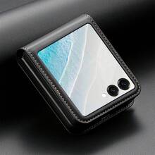 RFID Blocking Faux Leather Wallet Case Compatible With SamsungGalaxy Z 7FE 6 5 4 3 5G Awith Card Holder Kickstand Flip Cover Phone Wallet Bag - Black - View 2