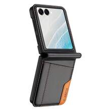 RFID Blocking Faux Leather Wallet Case Compatible With SamsungGalaxy Z 7FE 6 5 4 3 5G Awith Card Holder Kickstand Flip Cover Phone Wallet Bag - Black - View 7