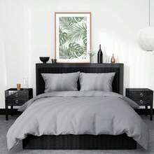 Kit de funda nórdica monocromática GB Color Gris de alta durabilidad de 150cm*220cm - Gris - Ver 2
