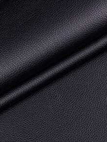 1pc Black Faux Leather Fabric With Litchi Texture, Suitable For Sofa Cushion, Leather Clothing DIY - Black - View 1