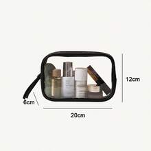 Bolsa de almacenamiento de cosméticos de PU transparente, bolsa organizadora de gran capacidad para mujeres, bolsa de maquillaje portátil para viajes, bolsa de maquillaje, bolsa de cosméticos, bolsa de aseo, artículos esenciales para viajes, artículos esenciales para cruceros, artículos esenciales para vacaciones para hombres y mujeres