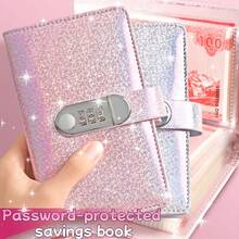 1pc The New Shiny Cash Savings Book A6 Money Wallet Money Book Can Hold Banknotes And Is A Popular Budgeting Notebook For Saving Money. - Multicolor - View 2