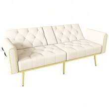 Sofas & Couches - Beige + Velvet + 2 Seat - View 9