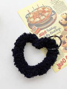 1件可爱毛绒爱心手链/腕带/手机壳/钥匙扣，多功能带垫，秋冬款 - 彩色 - 查看 12