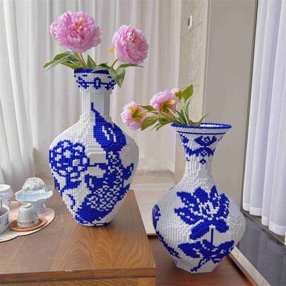 2000 Stücke Vasen Bauklötze Spielzeug, Empfangstheke/Wohnzimmer/Arbeitszimmer Dekoration, Geschenk zu Feiertagen/Weihnachtsabend, Geschenk zu Weihnachten/Neujahr/Feiertagen/Ostern