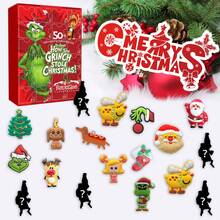 ¡Sorpresa! Lote de 24 Cajas Misteriosas de Monstruo Verde Peludo para Navidad – Adorno Decorativo, Llaveros Coleccionables de Resina, Calendario de Adviento, Regalo de Temporada, Estilo Aleatorio, Para Fiestas y Decoración. - Rojo - Ver 3