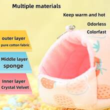 1个加厚加大毛绒仓鼠棉窝，温暖冬季藏身处，可拆卸水洗
