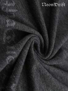 NeonDrift Halloween, Double-Sided Printing Christmas, Thanksgiving Gifts: Men's Long-Sleeve T-Shirt, 250g Cotton Graphic T-Shirt, Men's Fashionable Hip-Hop Style - Long-Sleeve T-Shirt, Funny Vintage Shirt, Regular Fit, Street Style, Digital Printing, Ideal Gift - 深灰色 - 查看 4