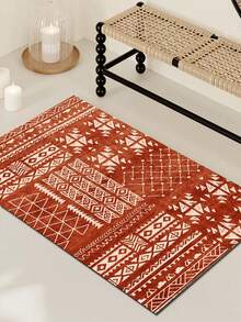 1pc Bohemian Style Large Area Rug, New Faux Wool Washable Bottom Indoor Carpet, Living Room Rug, Sofa Rug, Bedroom Rug, Non-Slip Bedside Mat, Dining Room Kitchen Rug, Office Chair Pad, Entryway Doormat, Outdoor Picnic Mat, Outdoor Camping Blanket - Multicolor-1 - View 14