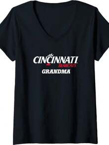 Womens University Of Cincinnati Bearcats Grandma V-Neck T-Shirt - 黑色 - 查看 1