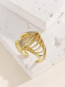 1个可调节开口戒指，时尚欧美/韩式风格 - 均碼 - 查看 7