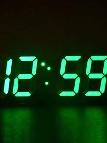 3D LED 数字挂钟 - 现代桌面时钟，带日期和温度显示，室内 LED 灯装饰，无需电池，内置电子元件 - 适用于厨房、卧室、办公室，轻巧型数字挂钟 - 彩色 - 查看 14