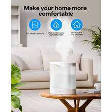 - Humidificadores para recmara y hogar, humidificador de aire de 2, 5 l de llenado superior para habitacin, habitacin de beb, ultrasnico silencioso, con difusor de aceite y luz - Blanco - Ver 2
