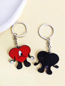 1pc Bad Rabbit Red Heart Keychain, Cute Cosplay Singer Theme Accessory, Suitable As Fan Gift - Bad Rabbit - View 6