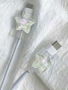 2 件星形保护数据线套装，带线绕装置、充电线保护线夹和线咬合器、线保护器、充电器保护器