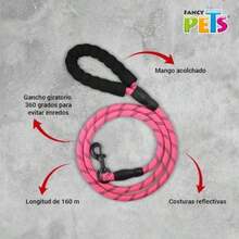 Fancy Pets Correa de Cuerda Color 1.60 Metros para Perros(Rosa) - Multicolor - Ver 5