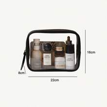 Bolsa de almacenamiento de cosméticos de PU transparente, bolsa organizadora de gran capacidad para mujeres, bolsa de maquillaje portátil para viajes, bolsa de maquillaje, bolsa de cosméticos, bolsa de aseo, artículos esenciales para viajes, artículos esenciales para cruceros, artículos esenciales para vacaciones para hombres y mujeres