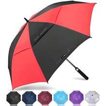 ZOMAKE - Paraguas de golf grande para lluvia resistente, paraguas de golf grande a prueba de viento, 130 cm, 137 cm, 158 cm y 173 cm(Negro, Rojo 54 pulgadas) - Multicolor - Ver 1
