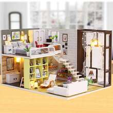 Wooden Miniature House Kit: Simple Style DIY Model For Creative Gifts And Home Decoration. - Nhiều màu - Xem 4