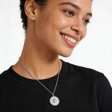 CLAU CRIS  Clau Cris Pure Silver Sun Pendant Necklace NL3435 - Silver - View 4