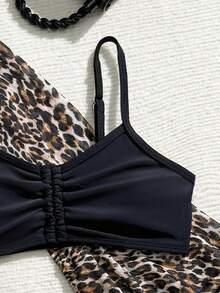 最新款儿童泳装连体三件套，适合夏季海滩派对和度假 - 彩色 - 查看 4