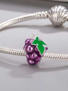 1pc & Unique Fruit Series Design (Cherry, Pomegranate, Grape, Strawberry) Beaded Pendant, Creative Versatile DIY Bracelet, Necklace, Gift - Multicolor - View 4