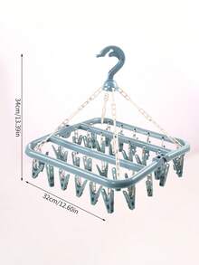 32个防风衣夹，袜子夹，胸罩夹，帽子夹，多功能晾衣架，晾衣架，多功能塑料衣夹 - 彩色 - 查看 9