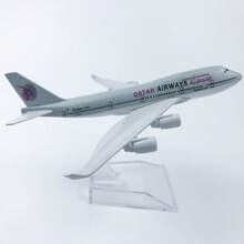 Qatar Airways Airplane Model, Die-Cast Metal Airplane Model, Suitable For Collection And Holiday Gifts - Grey - View 3